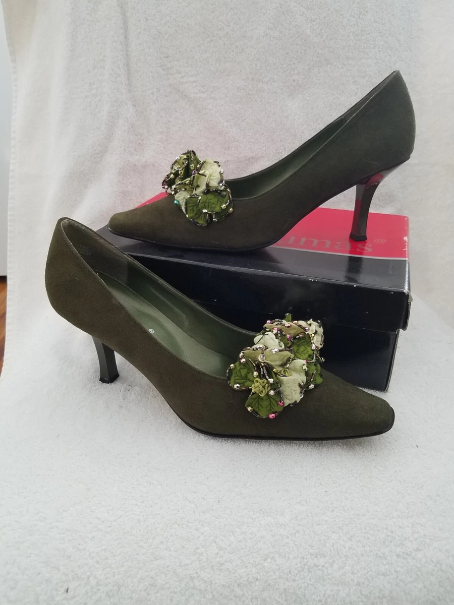 Green floral pumps sale