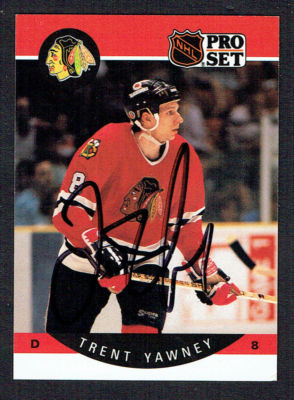 Trent Yawney #64 signed autograph auto 1990-91 Pro Set Hockey Trading Card