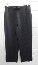 St John Collection Dark Grey Santana Knit Flat Front Pants USA 10
