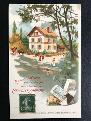 Litho AK (862) Werbung für Suchard Schokolade Cacao Weltausstellung Paris 1900