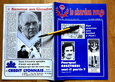 Programm Rote Distel ASNL Nancy v Bordeaux Asse Bastia Meisterschaft D1 1978-79