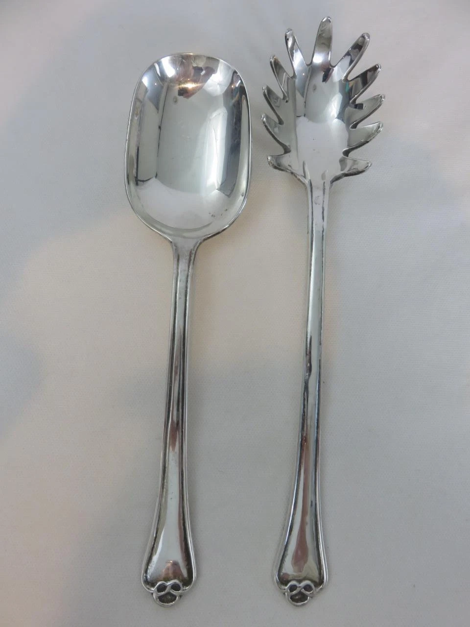 Large Silver Plate Pasta Serving Set Spoon RF Italy Abigail's 11"