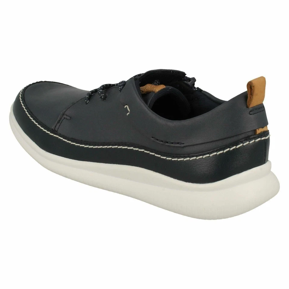 Niños Clarks Nube Blaze K Azul Marino Zapatos Casuales Cuero - F&g Accesorios - Imagen 2 de 4