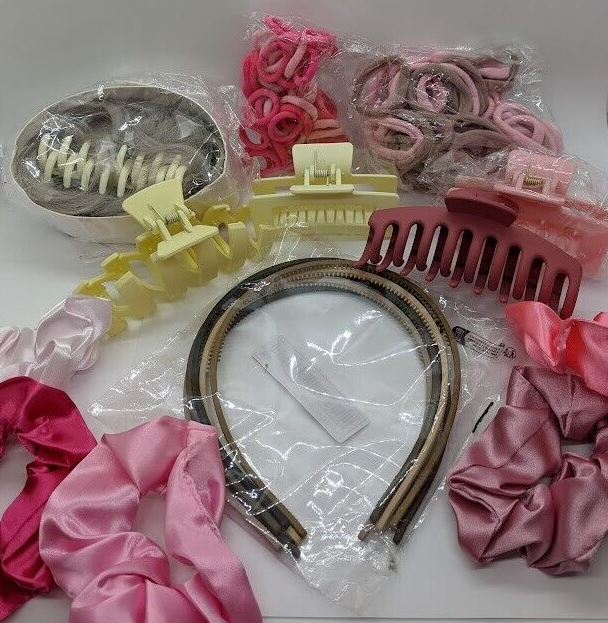 Hair Accessories Bundle with Scrunchie Ties Clips and Extensions Hair Accessories Bundle with Scrunchie Ties Clips and Extensions