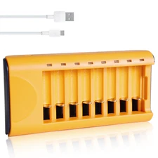 USB Smart AA AAA Battery Charger 8 Slot for AA AAA 1.2V Rechargeable Batteries