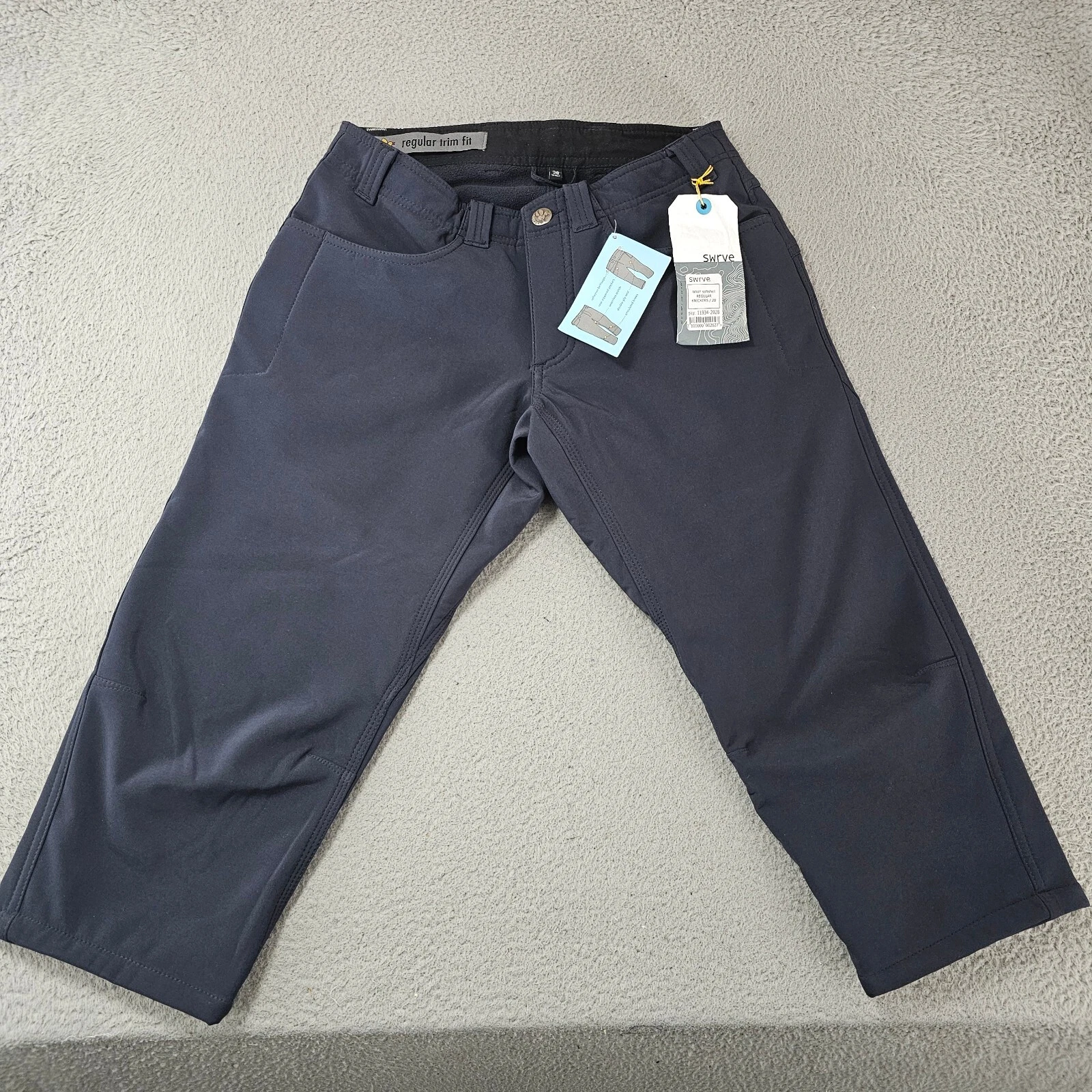 Swrve Winter Knickers Shorts Mens 28 Regular Trim Navy Water Resistant Softshell