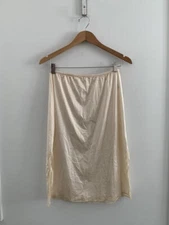 Vintage Wondermaid Half Slip Ivory Satin Lace Trim Nylon Size Medium #4977