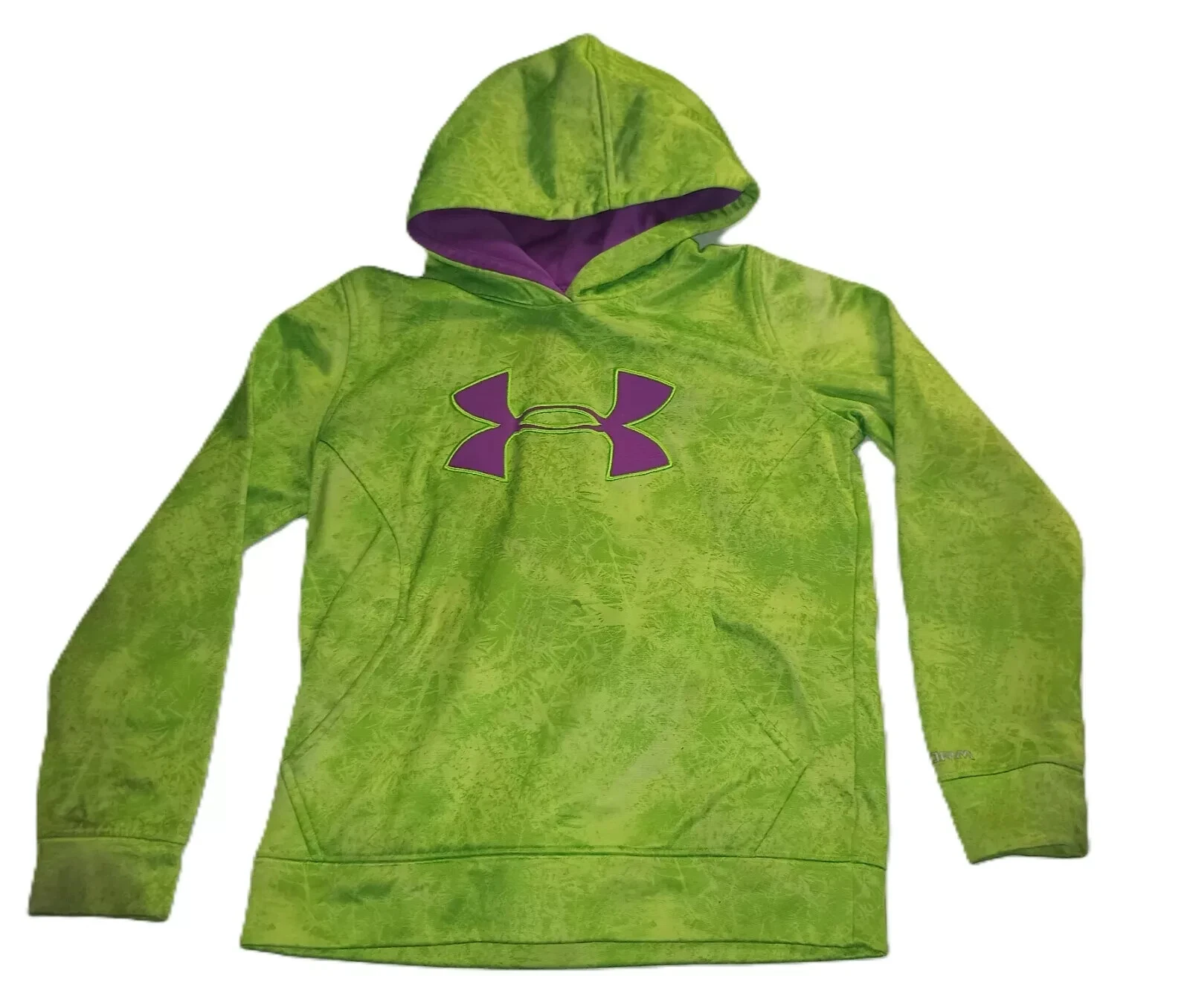 Under Armour Pullover Hoodie Long Sleeve Causal Logo Green Youth Size M B001