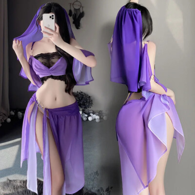 Sexy Lace Gauze Perspective Cosplay Costume Chinese Dress Night Lingerie Outfits