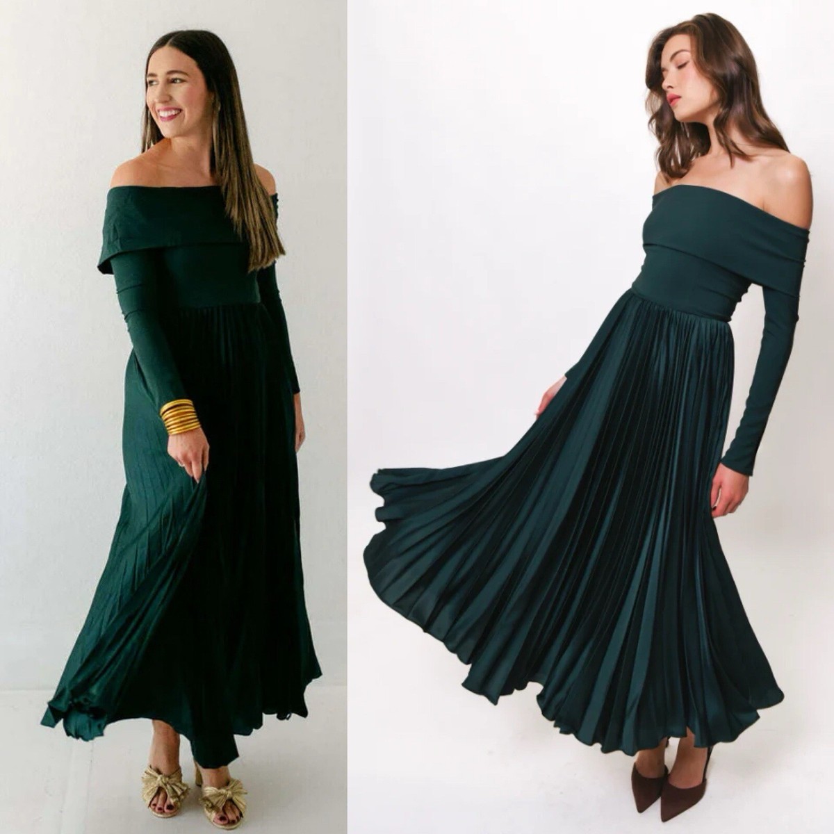 plus size long sleeve high low dress Chiffon Bishop Sleeve Surplice Dress (Plus)