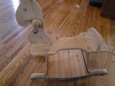 Rustic Wooden Rocking Horse Folk Art home Decor Very Solid