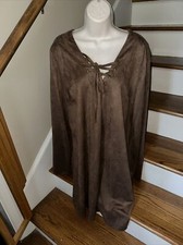 Perfectly Priscilla Brown Suede Dress Boutique Size 3XL NEW BID 4 CHARITY ❤️244