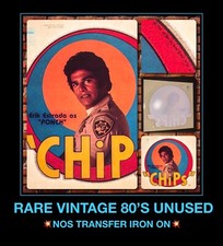 VTG 80 70s CHIPS Motorbike Police Cops Erik Estrada Mego Tv Show t-shirt iron-on