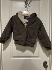 WALLS Blizzard Pruf Youth Small Canvas Coat Jacket Full Zip Sherpa Lined Hooded