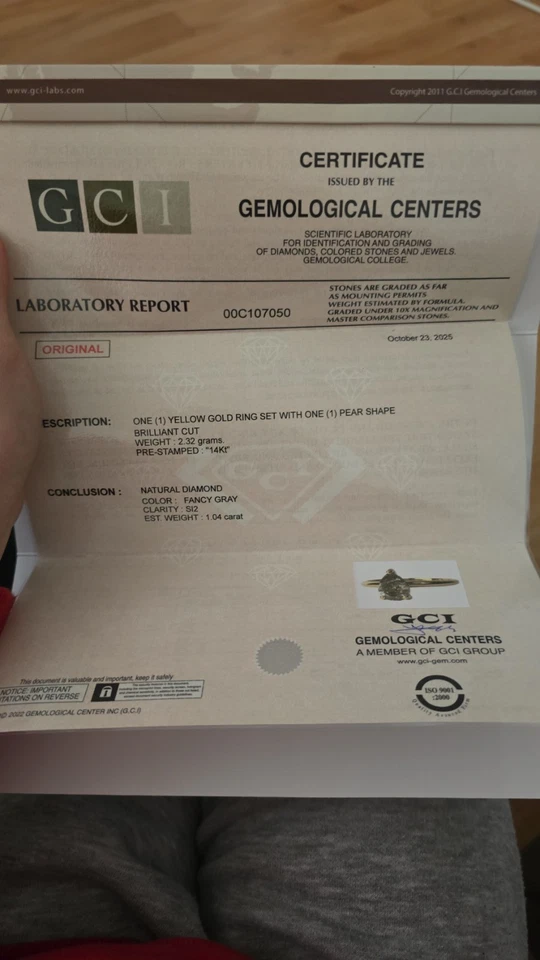 1.04 Natural Diamond In 14k Gold Ring. SI2 Clarity. - Image 3 of 3