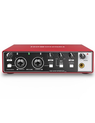 USB Audio Interface for Beginners - 24Bit/192kHz, 48V Phantom Power, Plug & P...