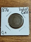 1876 Indian Head Cent Penny G+ Good Better Date U.S. 1c Type Coin (Raw18001)