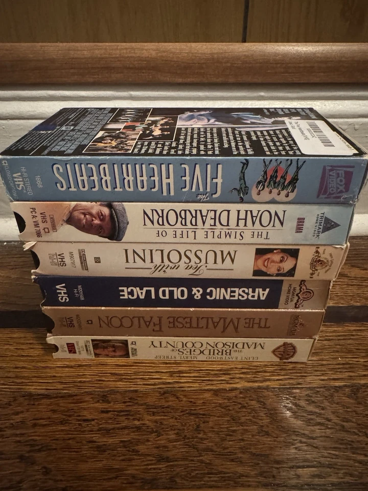 Classic Drama VHS Lot Five Heartbeats Maltese Falcon Bridges of Madison County Foto 3 de 4