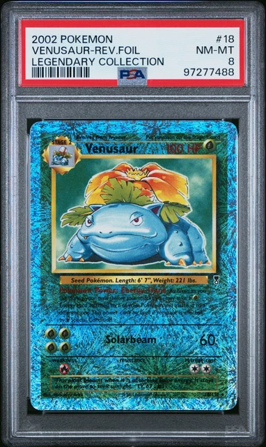 2002 Pokemon LEGENDARY COLLECTION #18 Venusaur Reverse Holo Foil PSA 8