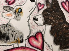 CARDIGAN WELSH CORGI Valentines Art Print 4 x 6 by Artist KSams Dogs modern