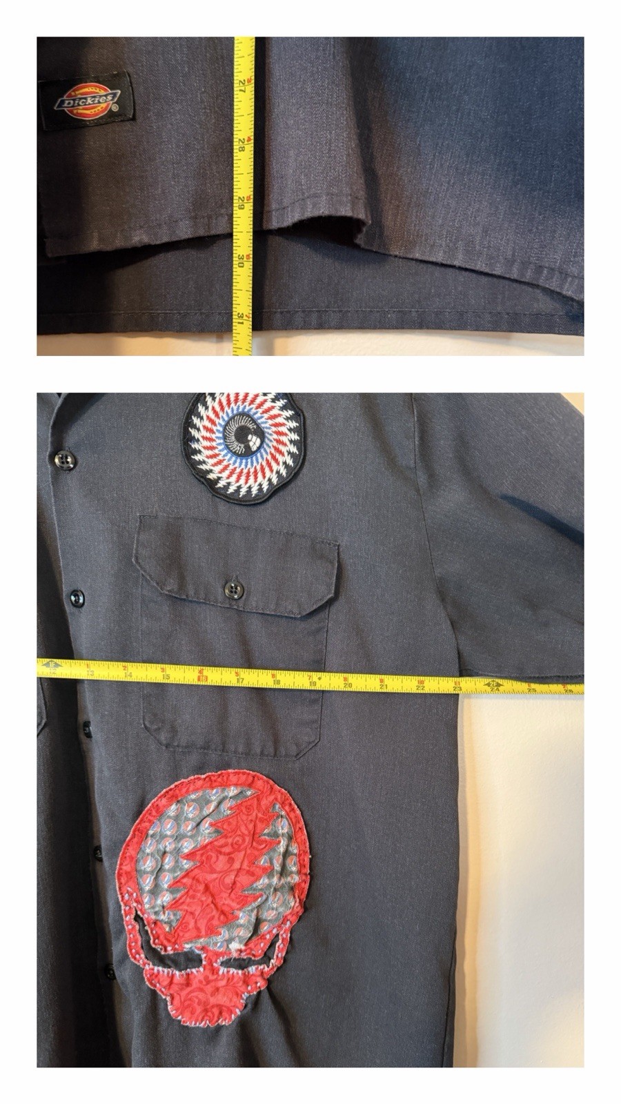 Vintage Grateful Dead Custom Patchwork Button Up … - image 8