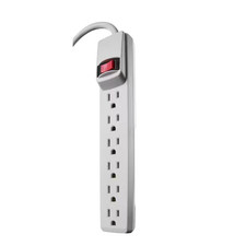 2.5 Ft. 6-Outlet Power Strip with Overload Protection 2-Pack 