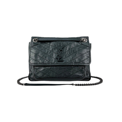 Saint Laurent Tasche grün Crinkled Calfskin Leather Medium Niki