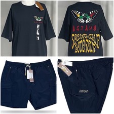 AGTAWH Classic 2 Piece Set Small Navy Shirt Small Navy Cargo Shorts New NWT