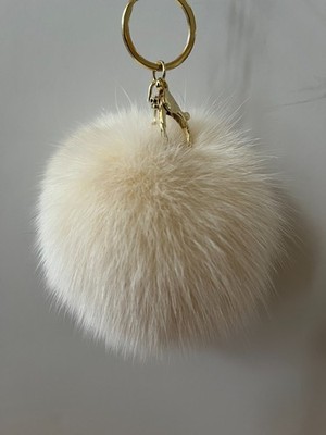 Key Chain Faux Rabbit Fur Puff Ball Pom Pom For Purse Handbag
