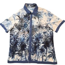 Camicia classica con bottoni Robert Graham stampa palma manica corta taglia 2XL