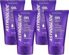 Astroglide Gel Water-Based Personal Lubricant 4oz Pack of 4 Condom Compatible