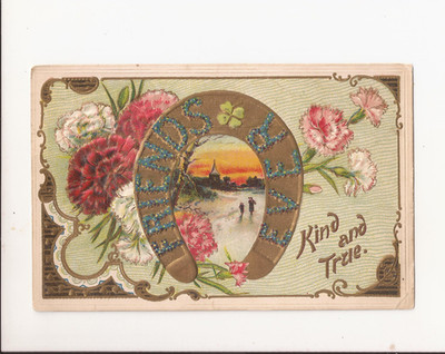 Antique Embossed Postcard Friends Ever Posted 1910 Vintage/Antique Postcard