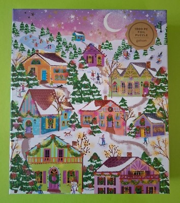 Puzzle US Import Snowcap Village Gold-Folie 1000 NEU OVP Galison Paket Sammlung