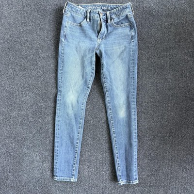 American Eagle Outfitters Skinny Jeans Womens 2 Short Light Wash Stretch Denim