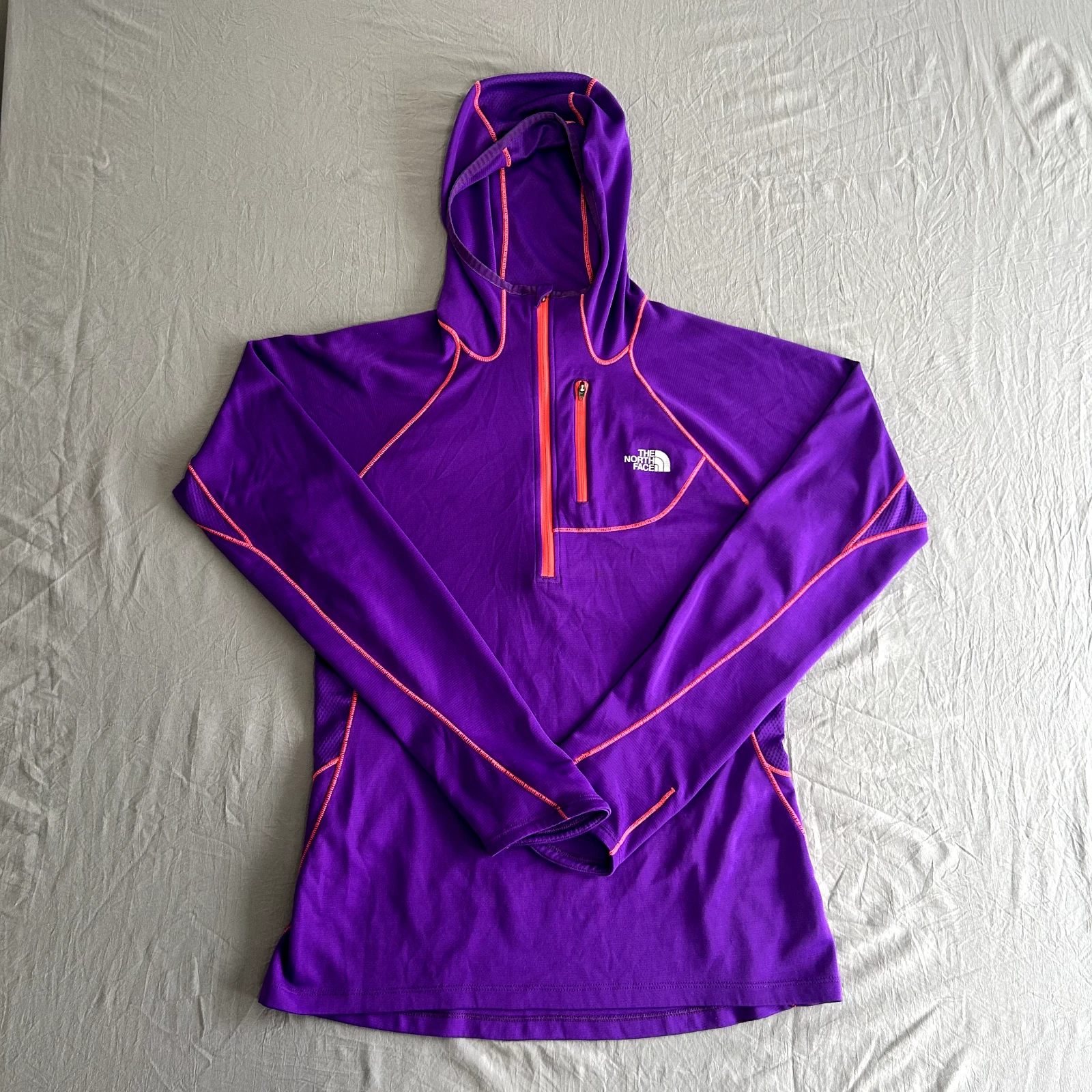 The North Face Hoodie Women Small Purple Quarter Zip Sweatshirt Lightweight