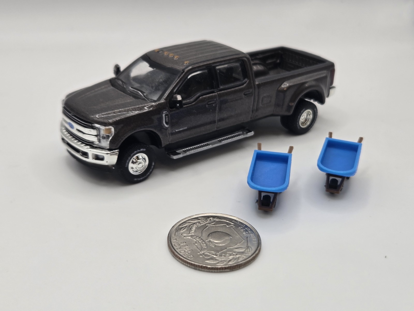 1/64 Scale Wheel Barrow in Blue *2 Pack*