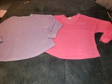 2- WOMAN'S SIZE:M VICTORIA'S SECRET PINK TERRY LONGSLEEVED SWEATSHIRTS NWOT