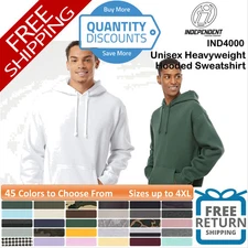 🔥 Independent Trading Unisex Heavyweight Hooded Sweatshirt Up To 4XL IND4000 a