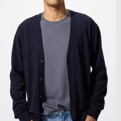 UNIQLO Merino V-Neck Cardigan Long Sleeve XS-4XL  100% Wool Men
