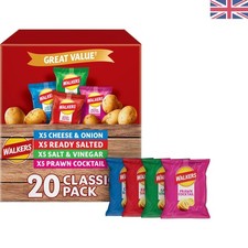 Vegetarian-Friendly Classic Variety Crisps – 20x25g Multipack Box of Flavor