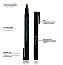 Counterfeit Money Detector Pen Marker (5 Pack ) Round Tip
