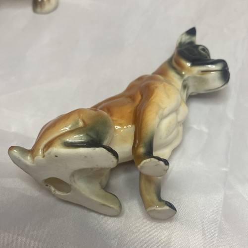 3 Porcelain Dog Figurines BOXER BREED Circa 1950's 60’s 1 Japan 3-4” - Picture 12 of 24