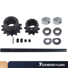 Jackshaft 3/4"X14" Shaft Collars Bearings 14T Sprocket For Go Kart Mini Bike