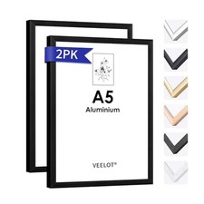 Veelot A5 Picture Frame Set of 2 - Displays A5 Frame, Premium Aluminum Photo Fra