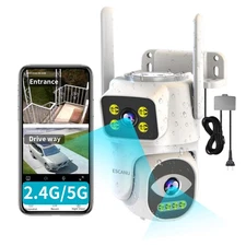 Dual Lens Security Camera Outdoor,WiFi Camera for Home Security,Home Survaill...