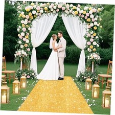 Gold Carpet Runner Sequin Aisle Runner Runway Rug for Party 2FT x 15FT Long