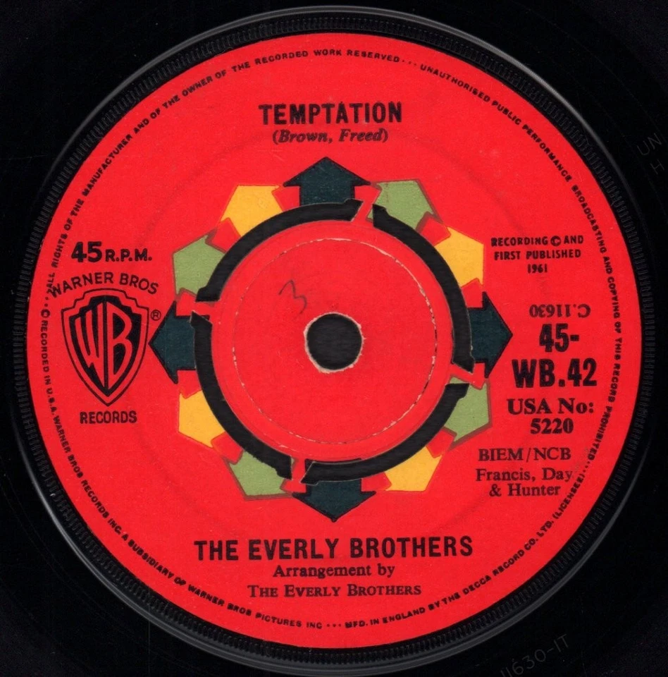 Everly Brothers Stick With Me Baby 7" vinyl UK Warner Bros 1960 Four prong label - Image 2 of 2