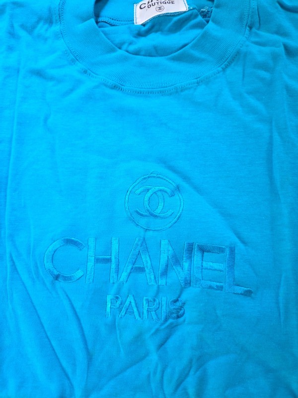 Vintage 1990s Chanel T Shirt Size L Blue