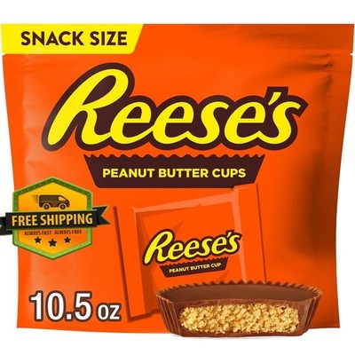 REESE'S Milk Chocolate Snack-Size Peanut Butter Cups Candy, 10.5 oz Bag
