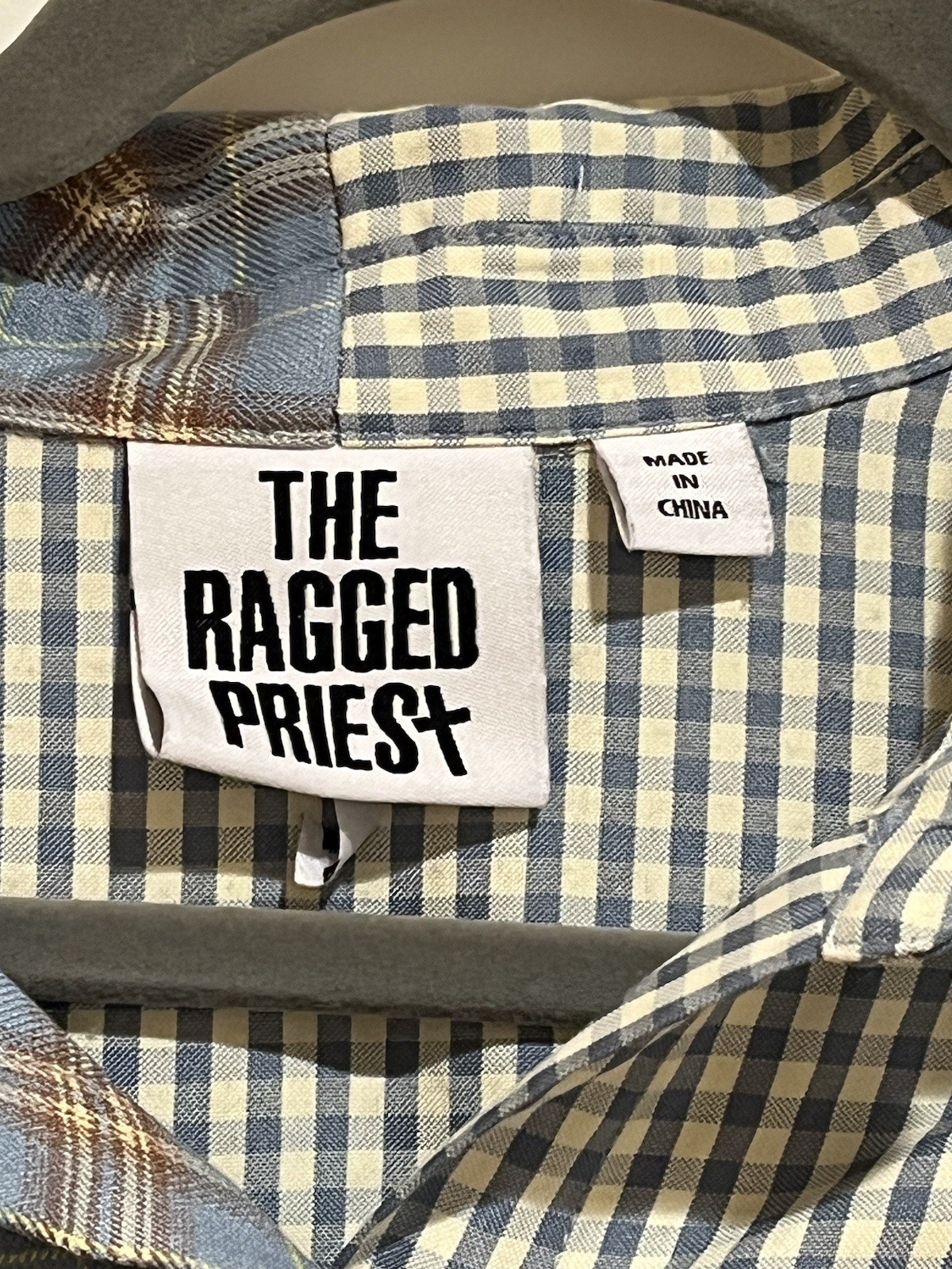 The Ragged Priest Plaid Patchwork Button Down Shi… - image 2